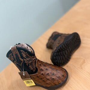 Roper Kids Brown and Black Embossed Boots